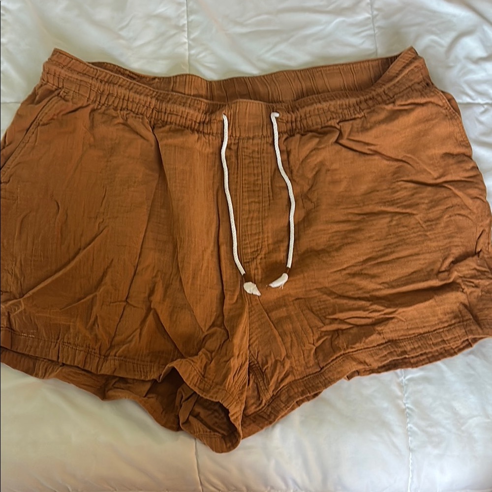 Old Navy Tan Athletic Shorts with Elastic Waistband